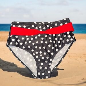Retro Polka Dot High Waist Bikini Bottoms NWOT